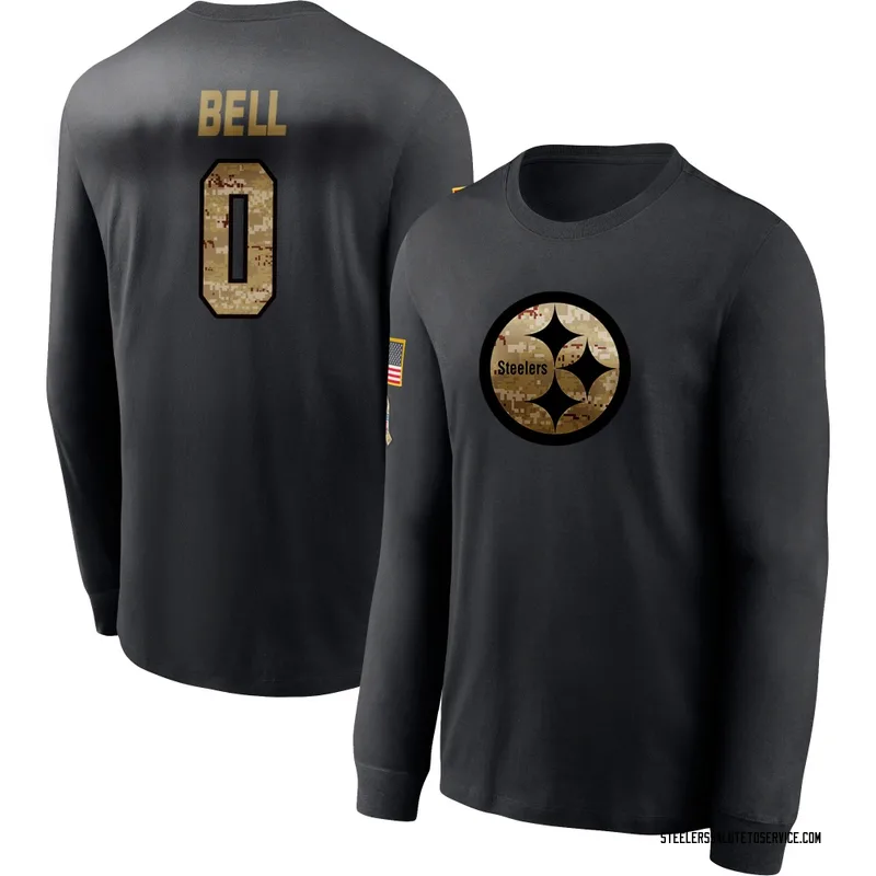 Youth Jaheim Bell Pittsburgh Steelers Black 2020 Salute To Service Sideline Performance Long Sleeve T-Shirt
