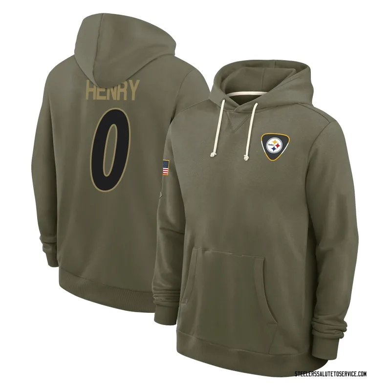 Youth KJ Henry Pittsburgh Steelers Olive 2025 Salute to Service Hoodie
