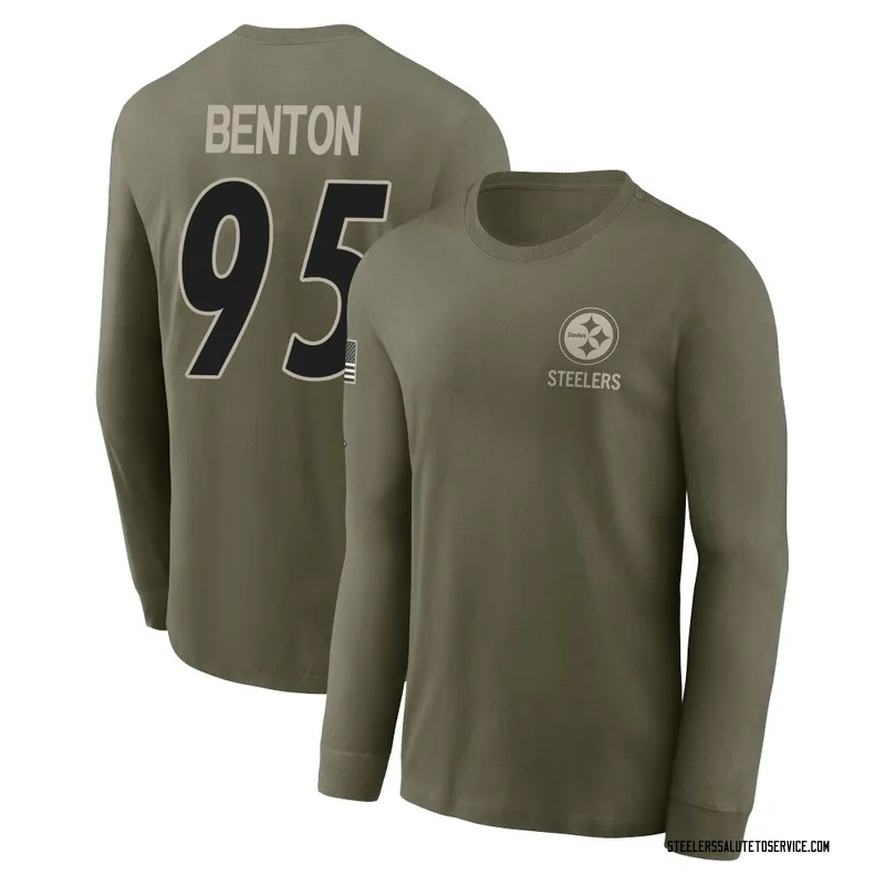 Youth Keeanu Benton Pittsburgh Steelers Olive 2025 Salute to Service Sideline Long Sleeve T-Shirt