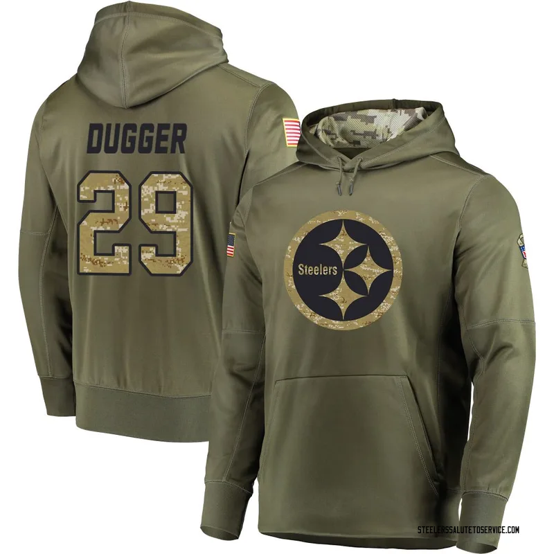 Youth Kyle Dugger Pittsburgh Steelers Olive Salute to Service Pullover Hoodie