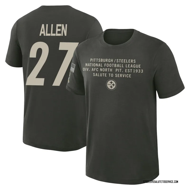 Youth Marcus Allen Pittsburgh Steelers Green Dark/ 2025 Salute to Service Sideline Slub T-Shirt