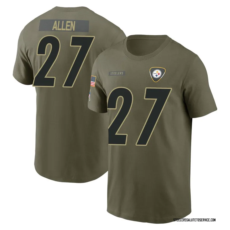 Youth Marcus Allen Pittsburgh Steelers Olive 2025 Salute to Service Name & Number T-Shirt