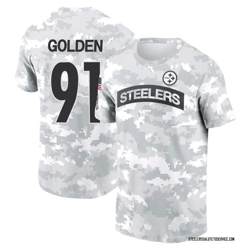 Youth Markus Golden Pittsburgh Steelers Camo Arctic 2024 Salute to Service Performance T-Shirt
