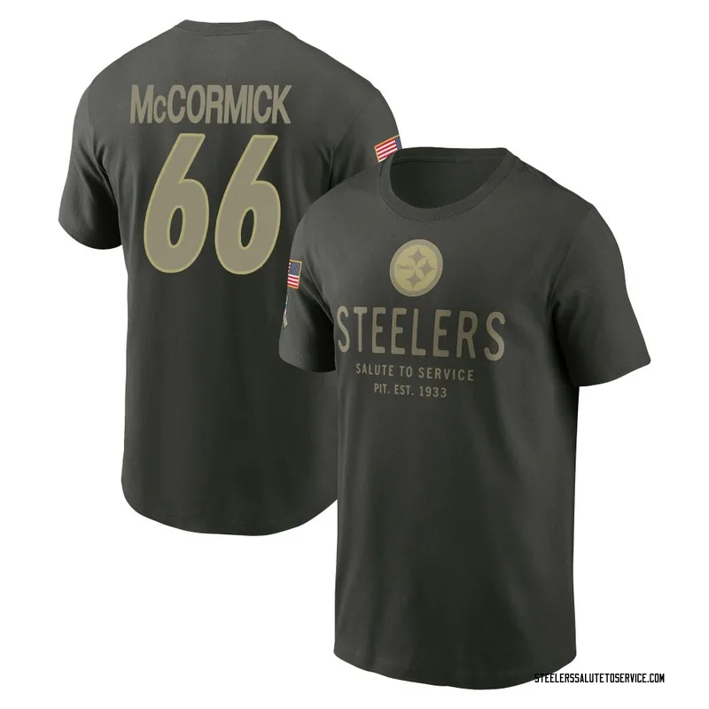 Youth Mason McCormick Pittsburgh Steelers Green Forest/ 2025 Salute to Service Sideline Primary Edge T-Shirt