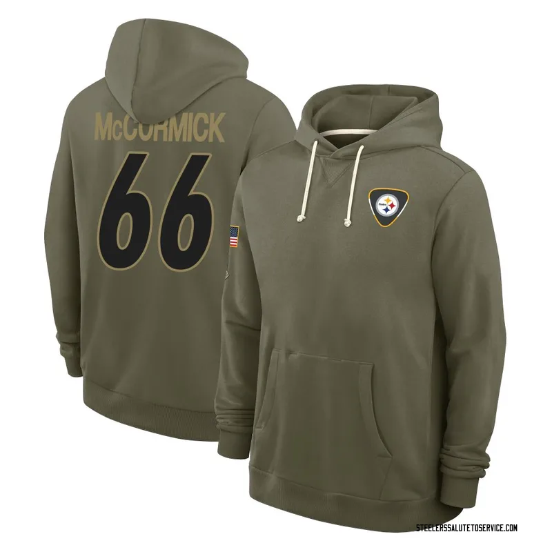 Youth Mason McCormick Pittsburgh Steelers Olive 2025 Salute to Service Hoodie