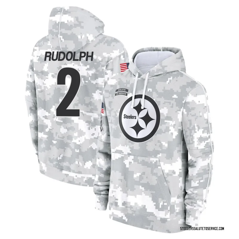 Youth Mason Rudolph Pittsburgh Steelers Camo Arctic 2024 Salute to Service Club Fleece Pullover Hoodie
