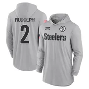 Youth Mason Rudolph Pittsburgh Steelers Gray 2024 Salute to Service Lightweight Performance Long Sleeve Hooded T-Shirt
