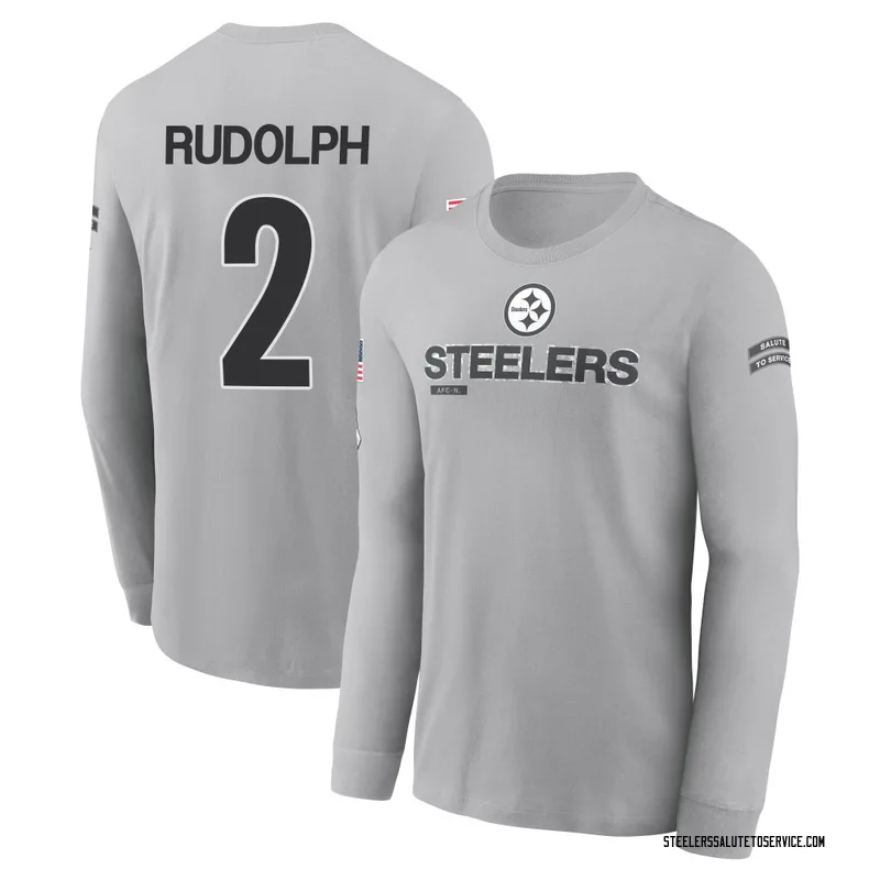 Youth Mason Rudolph Pittsburgh Steelers Gray 2024 Salute to Service Long Sleeve T-Shirt