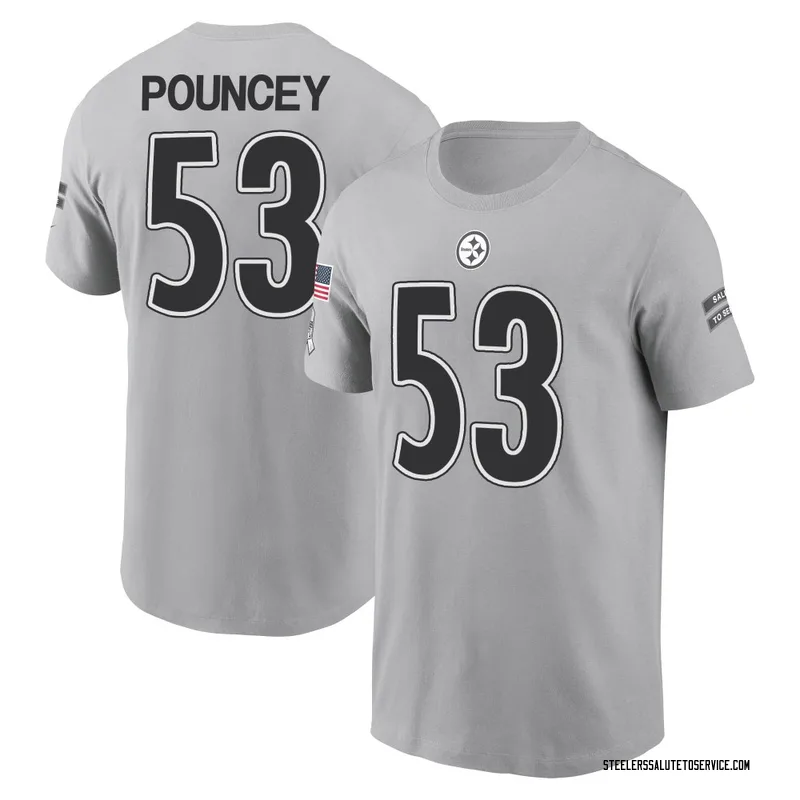 Youth Maurkice Pouncey Pittsburgh Steelers Gray 2024 Salute to Service Name & Number T-Shirt
