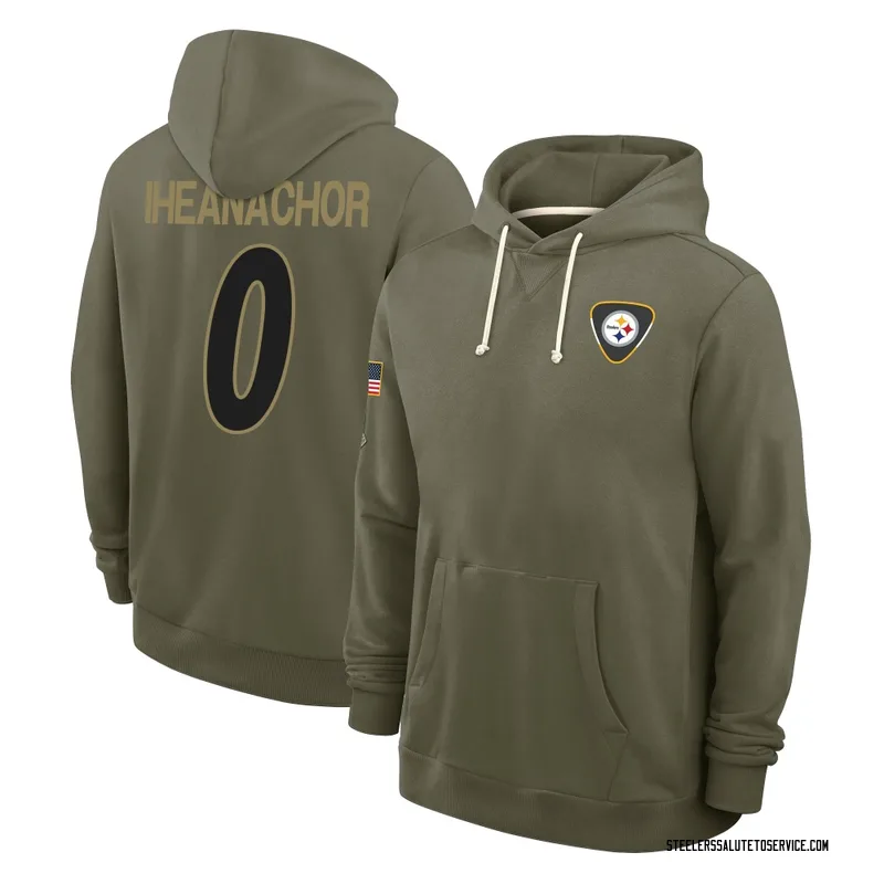 Youth Max Iheanachor Pittsburgh Steelers Olive 2025 Salute to Service Hoodie