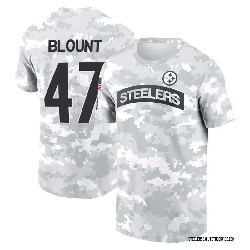 Youth Mel Blount Pittsburgh Steelers Camo Arctic 2024 Salute to Service Performance T-Shirt