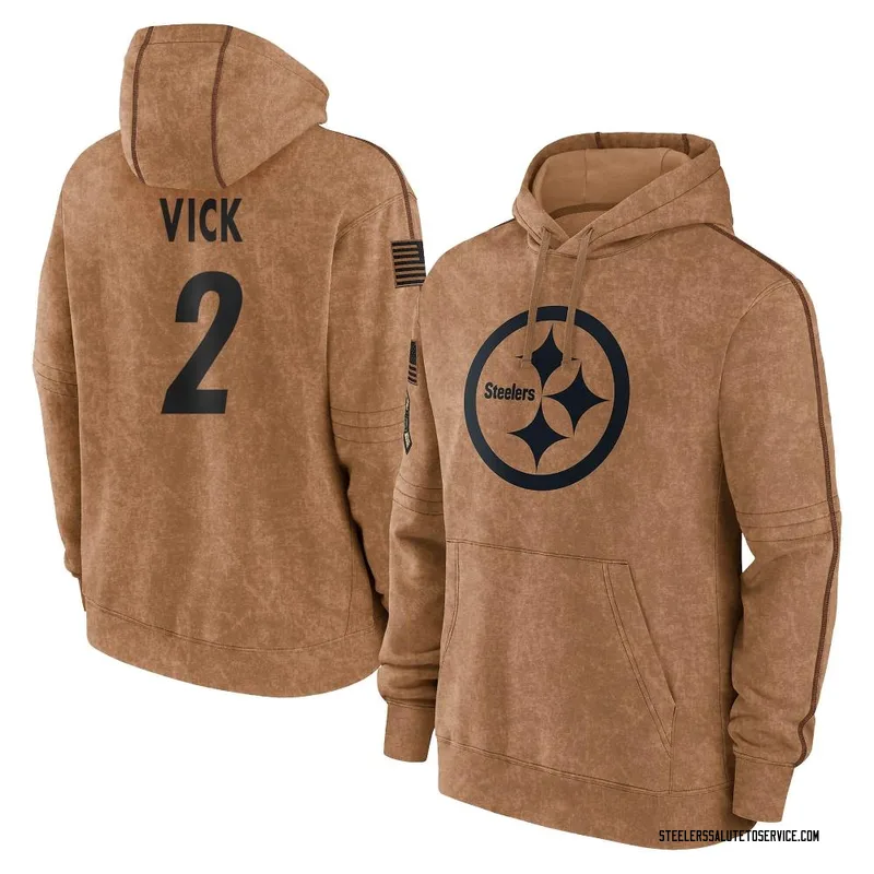 Youth Mike Vick Pittsburgh Steelers Brown 2023 Salute To Service Club Pullover Hoodie