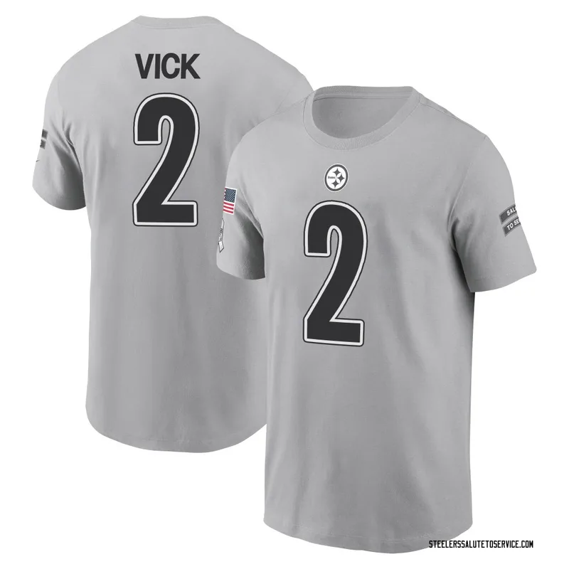 Youth Mike Vick Pittsburgh Steelers Gray 2024 Salute to Service Name & Number T-Shirt