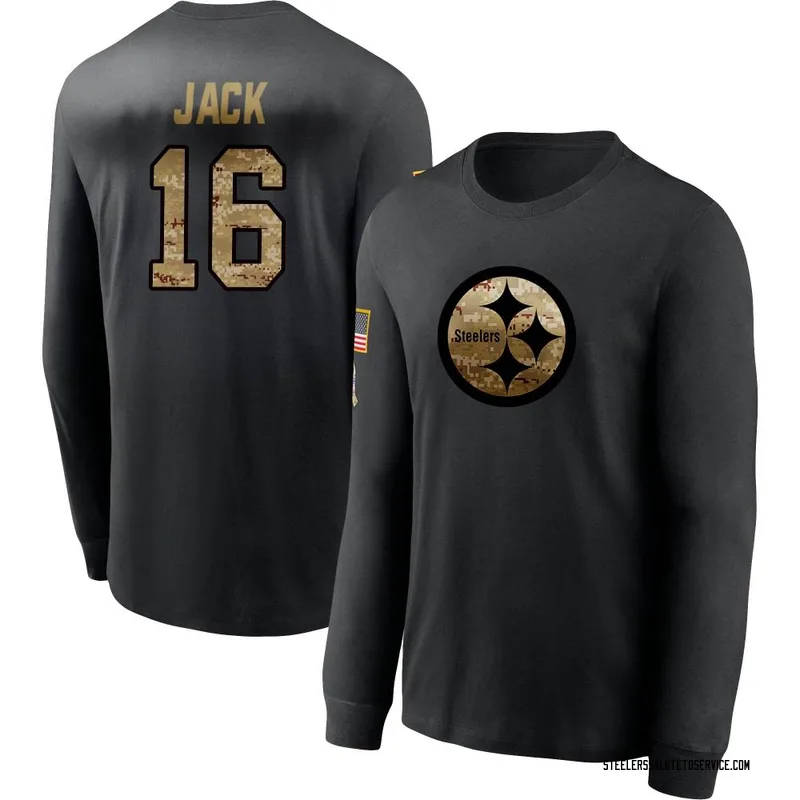 Youth Myles Jack Pittsburgh Steelers Black 2020 Salute To Service Sideline Performance Long Sleeve T-Shirt