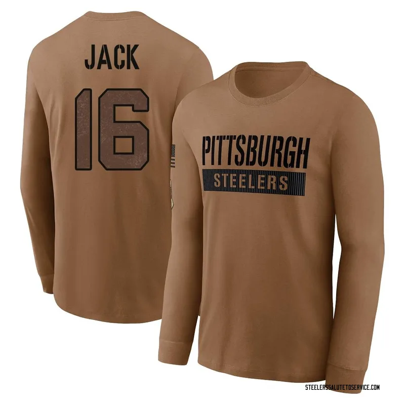 Youth Myles Jack Pittsburgh Steelers Brown 2023 Salute To Service Long Sleeve T-Shirt