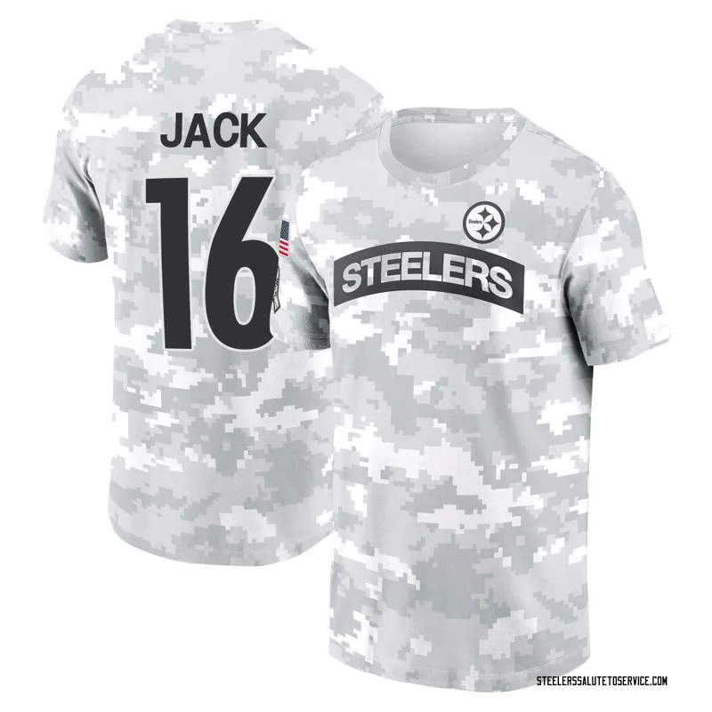 Youth Myles Jack Pittsburgh Steelers Camo Arctic 2024 Salute to Service Performance T-Shirt
