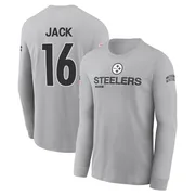 Youth Myles Jack Pittsburgh Steelers Gray 2024 Salute to Service Long Sleeve T-Shirt