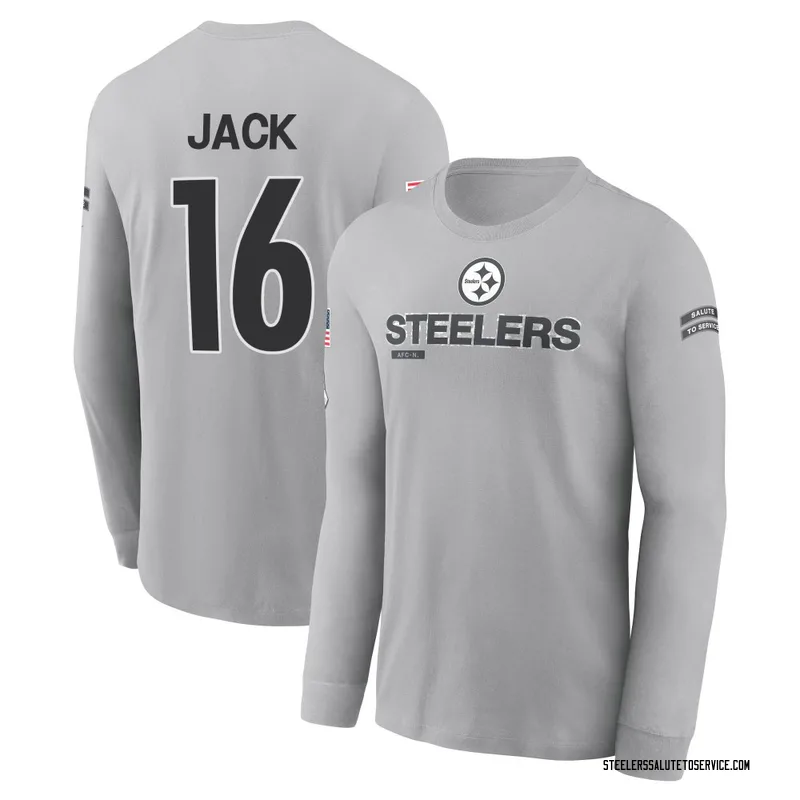 Youth Myles Jack Pittsburgh Steelers Gray 2024 Salute to Service Long Sleeve T-Shirt