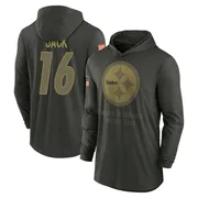 Youth Myles Jack Pittsburgh Steelers Green Forest/ 2025 Salute to Service Sideline Lightweight Hooded Pullover Long Sleeve T-Shi