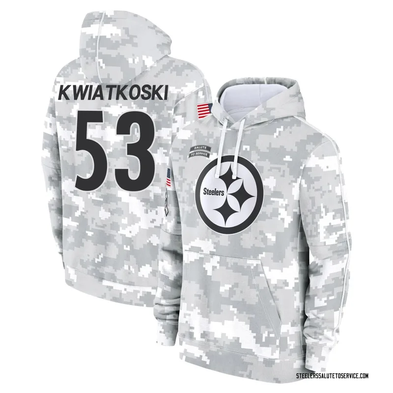 Youth Nick Kwiatkoski Pittsburgh Steelers Camo Arctic 2024 Salute to Service Club Fleece Pullover Hoodie