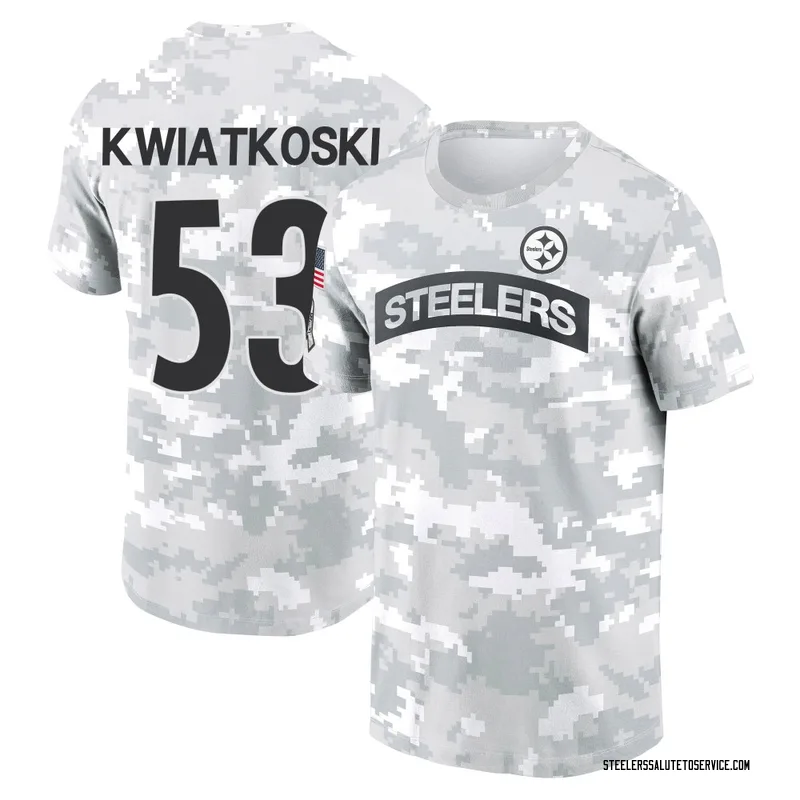 Youth Nick Kwiatkoski Pittsburgh Steelers Camo Arctic 2024 Salute to Service Performance T-Shirt
