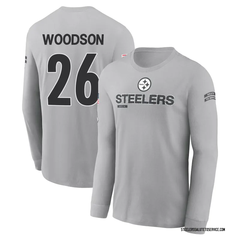 Youth Rod Woodson Pittsburgh Steelers Gray 2024 Salute to Service Long Sleeve T-Shirt