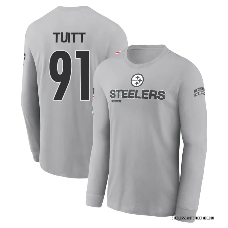 Youth Stephon Tuitt Pittsburgh Steelers Gray 2024 Salute to Service Long Sleeve T-Shirt
