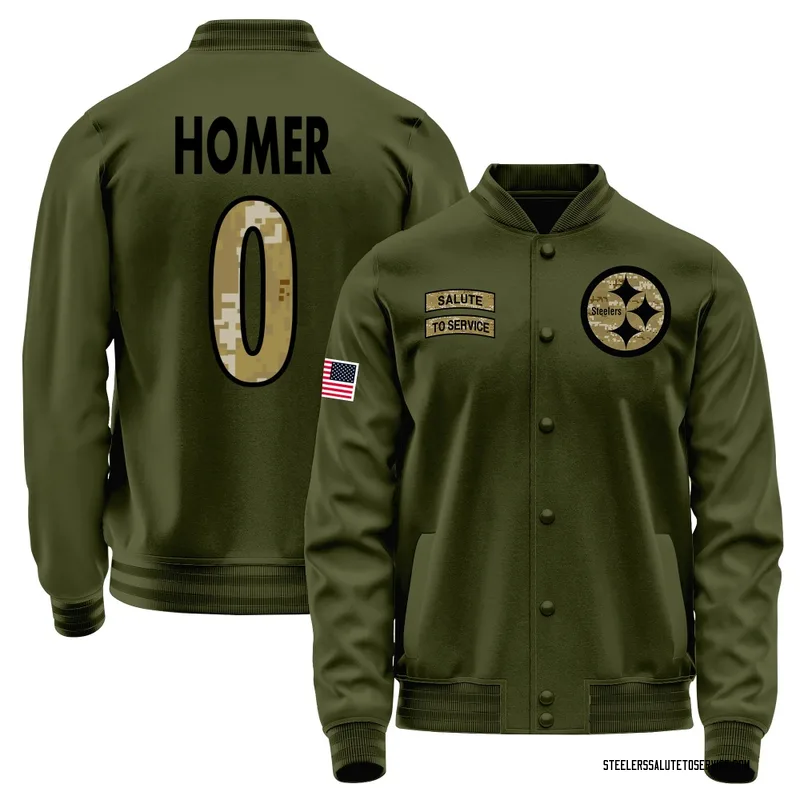Youth Travis Homer Pittsburgh Steelers Olive Salute to Service Sideline Performance Jacket