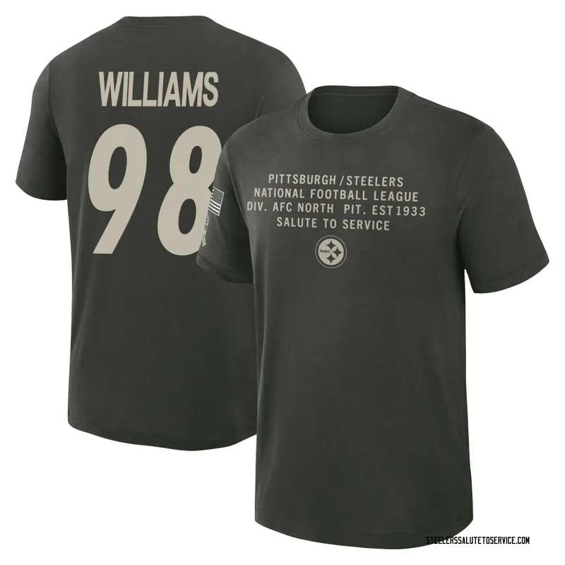 Youth Vince Williams Pittsburgh Steelers Green Dark/ 2025 Salute to Service Sideline Slub T-Shirt