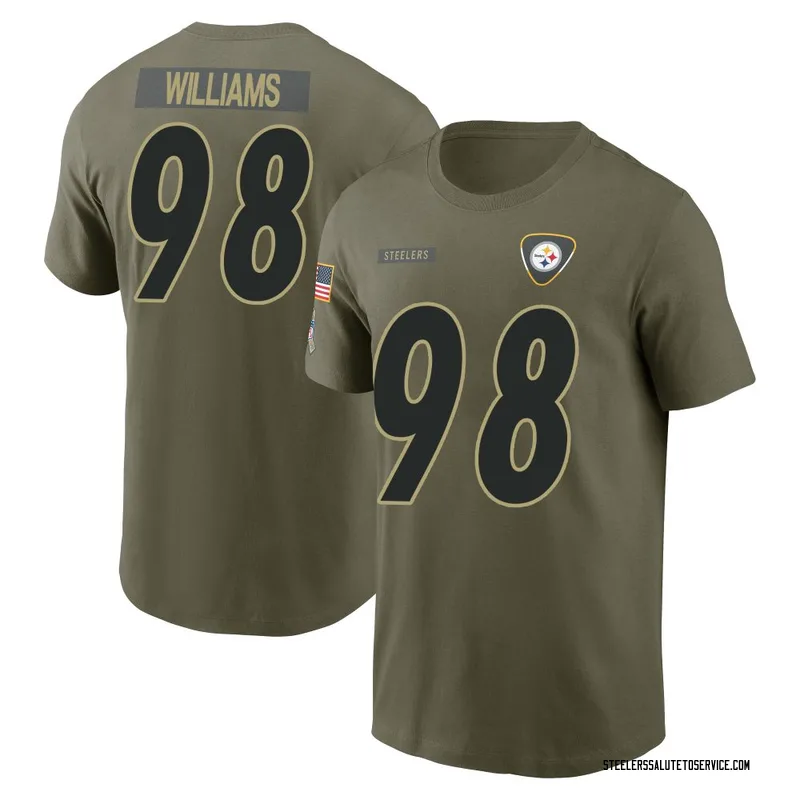 Youth Vince Williams Pittsburgh Steelers Olive 2025 Salute to Service Name & Number T-Shirt
