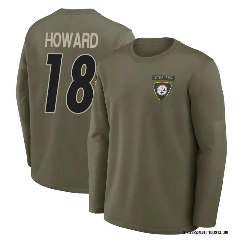 Youth Will Howard Pittsburgh Steelers Olive 2025 Salute to Service Sideline Coaches Long Sleeve T-Shirt